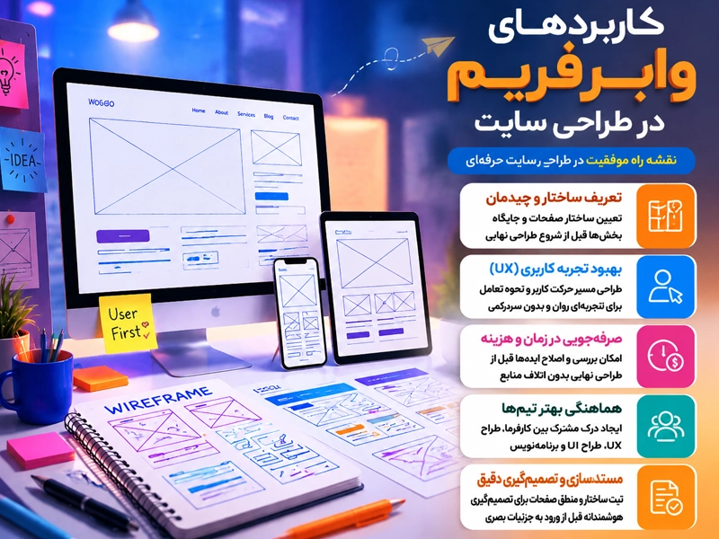 کاربردهای وایرفریم در طراحی سایت